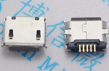 100шт конектор micro USB 5pin SMD Пин Дълга игла 5pin SMD Меден корпус Порт за предаване на данни Порт за зареждане Конектор Mini usb Безплатна доставка