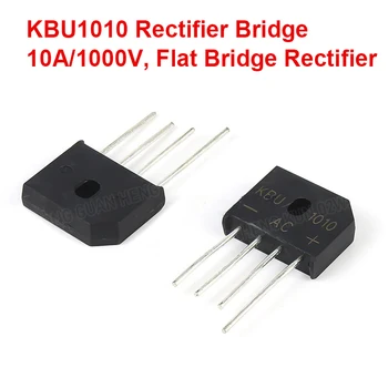 2 елемента KBU1010 10A/1000V Выпрямительный мостово стека Вградени в квадратни плоски моста, силиций мостови выпрямительные електронни компоненти