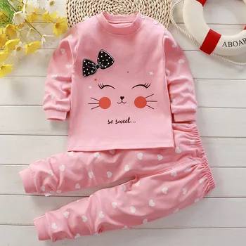 2023 сладки розови комплекти дрехи за малките момичета, пролетно детска домашно облекло, потници + панталони, костюми за малките момичета