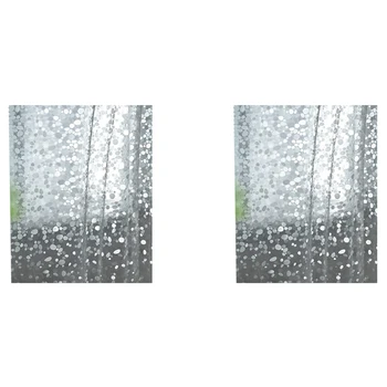 2X Прозрачна подплата за завеси за душ с шарени камъчета, лека пластмасова завеса за душа в банята