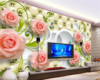 beibehang Потребителски высокоуровневые тапет с декоративни рисувани елегантни розови костюми 3D тапети тапети за стени d 3