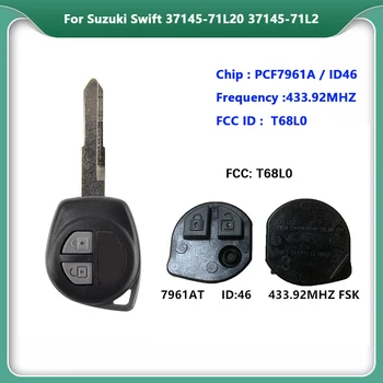 CN048021 Вторичен Пазар 2 бутона за Дистанционно Ключодържател За Suzuki Swift 433,92 Mhz PCF7961A/46 ЧИП 37145-71L20 37145-71L2