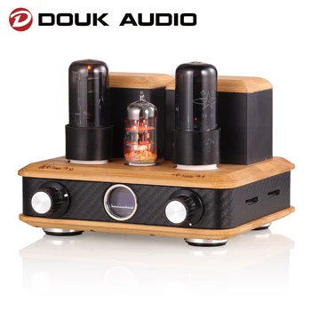Douk Audio Клиенти Усилвател на мощност Hi-Fi клас A + Музикален плейър Bluetooth/USB, Домашен Настолен Стереодинамик, Сервоусилвател на