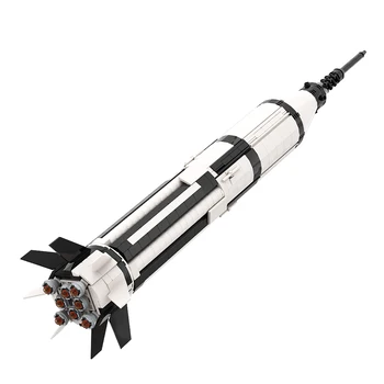 Gobricks MOC НАСА Saturn 1Б 110 Мащаба на Ракета-Носител на Космическа Совалка Строителна Модел градивните елементи на Играчки За Събиране на Подаръци
