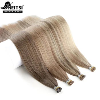 Neitsi 100% натурални Кератиновые на човешка коса за удължаване Micro Links I Tip Fusion Hair Преки 20