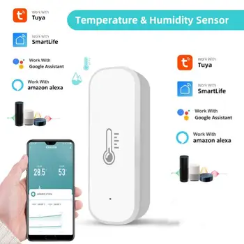 Sasha ZigBee интелигентни датчици за температура и влажност приложение за дистанционно наблюдение на безопасността на един умен дом работи с Alexa и Google Assistant