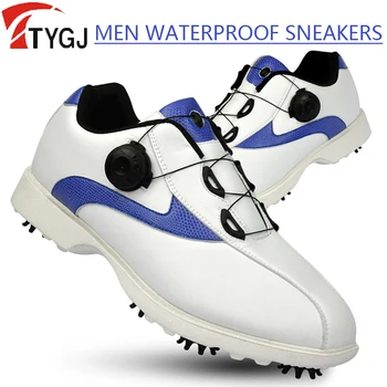 TTYGJ Водоустойчив обувки за голф, за мъже, треньор за голф от мека кожа, мъжки мини шипове, спортен треньор, маратонки с катарама 39-44