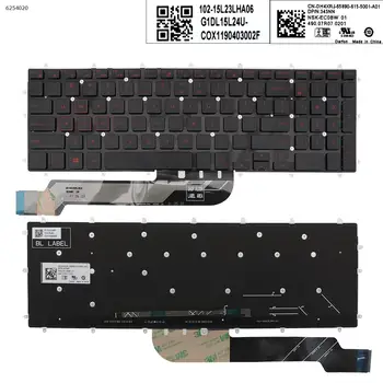 Американска Клавиатура за лаптоп DELL Inspiron Gaming 15-7566 7567 с черна подсветка и Червена Печат