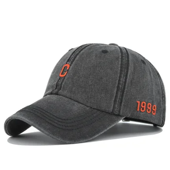 Бейзболна шапка с бродирани буква C, шапка от промит памук, солнцезащитная шапка с ожулвания, унисекс, шапка за татко, спортна шапка на открито