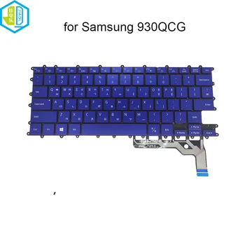 Великобритания Корейски Германия Подсветка на Клавиатура За Samsung Galaxy Book Flex NP930QCG-K02CN NT930QCG 930QCG на Клавиатурата на Лаптопа Сини Шапки