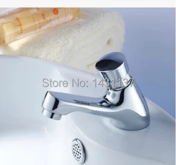 висококачествени месингови хромирани бъркалки с единична доза студена вода, смесител за мивка в банята