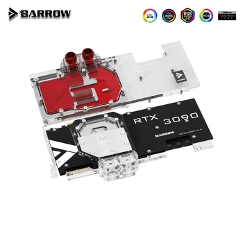 Воден блок на графичния процесор BARROW За цветни графични карти iGame RTX 3090/3080 Вулкан X OC/Neptune OC Охладител 5V ARGB 3PIN AURA SYNC