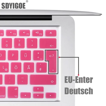 Германия оформление на клавиатурата на Лаптопа калъф за macbook air13 pro15 retina A1466 A1502 A1278 A1398 EU-Enter Силиконова защитно фолио