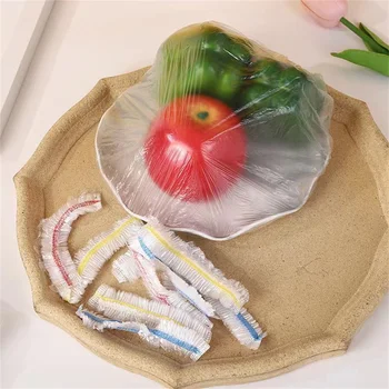 Еднократна покривка от цветен храна филм, който запазва свежестта на найлонова торбичка, прахоустойчив еластичен калъф, аксесоари за кухненски хладилника
