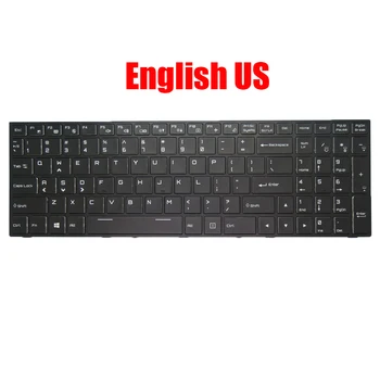 Клавиатура за лаптоп Eurocom SKY M5 R2 P650RP6-G/MX5 R2/MX5 R3 P650HS-G, английска, американска, Черна, С подсветка на Нова