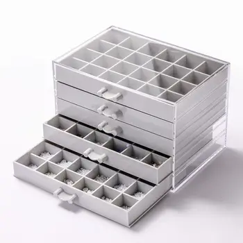 Кутия за съхранение на бижута за нокти, прозрачна и многопластова кутия за пробиване на нокти с 120 мрежи, Класификация на кутии за съхранение, вид на кутия, кутия за бижута