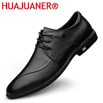 Мъжки ежедневни обувки от висококачествена мека естествена кожа, мъжки на модела обувки-oxfords, мъжки обувки на плоска подметка, луксозна бизнес обувки черен на цвят, размер 36-46