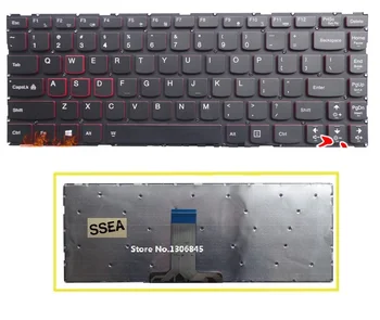 Новата клавиатура на английски език в САЩ за лаптоп Lenovo Y40-70 Y40-80 Y40-70AT, черна клавиатура
