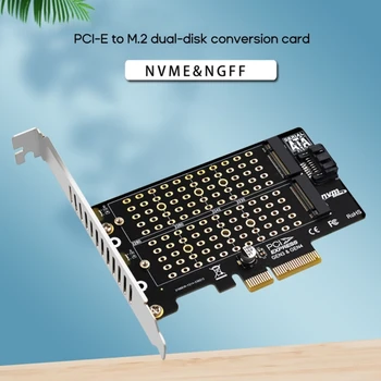 Поддръжка на M-key M. 2 NVME SSD за адаптер PCI-EX4 B/M-key M. 2 ngff-SSD за адаптер Sata M2 за PCIE с две отделения разширяване Карта