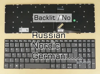 Руска клавиатура Nordic Swiss German за Lenovo Ideapad 330s-15ikb D U, 330S-15ast 330S-15ISK V130-15igm V130-15ikb с подсветка /Без