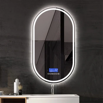 Стенно огледало за баня с led подсветка, в 3 цвята, въвеждане на човешкото тяло, Bluetooth-съвместими високоговорители, ретро дефоггер, директна доставка