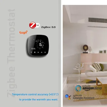 Термостат на HRISTO Zigbee 2pipe 4pipe фанкойл термостат за отопление и охлаждане, работи с Алекса Google home