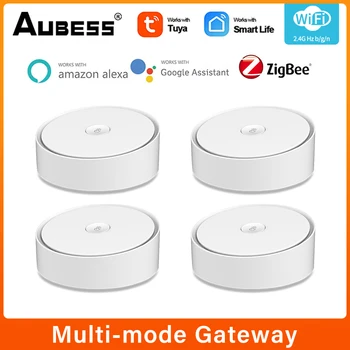 Умен многорежимен портал ZigBee 3.0, WiFi, Bluetooth Мрежа Hub Работи с Hristo Smart App Гласов контрол чрез Алекса Google Home