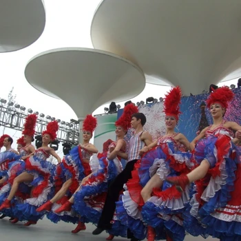 Френски Танцов Костюм Канкун-Канк Рокли-канк Шапки Канкан Сценичното Представяне на Откриването на Танцови Облекла