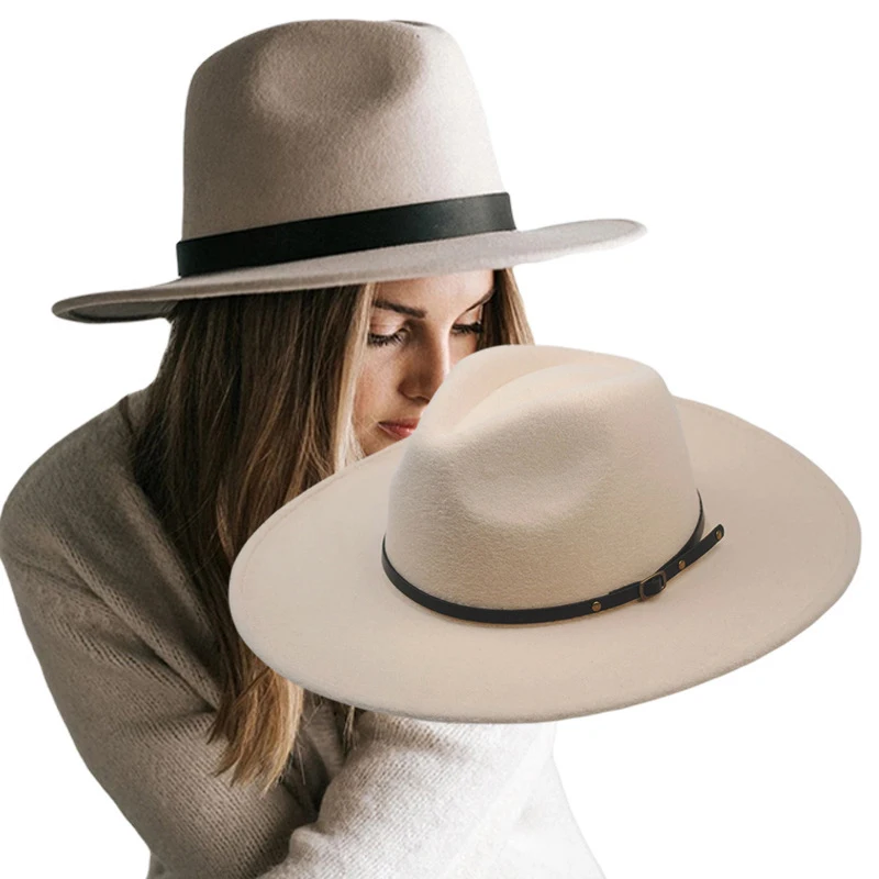 Нови модни панама унисекс с колан, класически дамски филц шапки с широка периферия, мъжки джаз шапки в ретро стил, вечерни официални цилиндри . ' - ' . 0