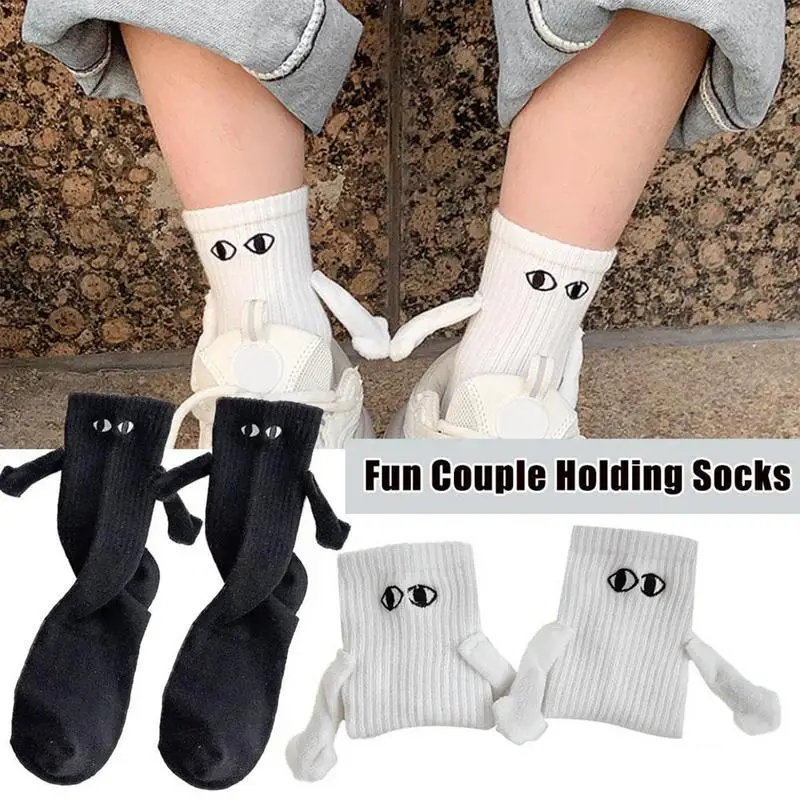Сладки Чорапи за двойки, Магнитни 3D Чорапи За кукли, Держащейся за Ръка, Летни Мъжки Дамски Чорапи със средна дължина, Къси Спортни Чорапи със Средна Дължина, Забавен Подарък . ' - ' . 0