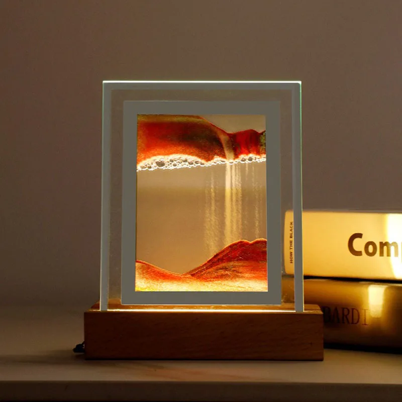 Творчески 3d пясъчен часовник Дълбоководно пясъчен пейзаж с лампа Офис за спални сладкиш от маслено тесто изкуство Цветни декоративни Пясъчен часовник Декорация на дома . ' - ' . 0