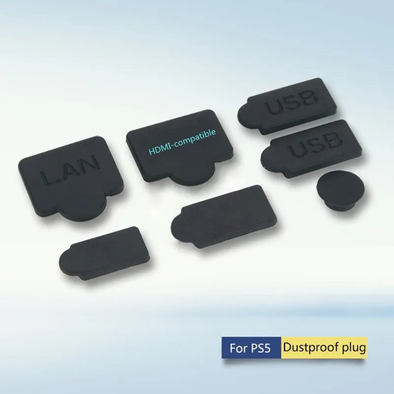 7 бр. Комплект Силиконови Пылезащитных Заглушек USB HDMI-съвместим Интерфейс, Защита от прах Прахозащитен Мъничета за Игралната конзола PS5 . ' - ' . 0