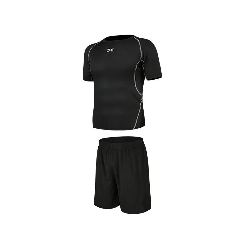 Нов мъжки ежедневни спортен костюм за бягане на открито с къси ръкави, костюм-двойка . ' - ' . 0