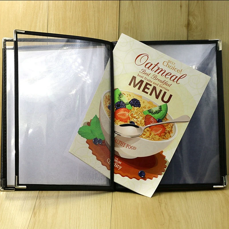 3X Прозрачни капаци менюто на ресторанта е за кафе-бар формат А4 в книгата стил 10 страници 20 показвания . ' - ' . 1