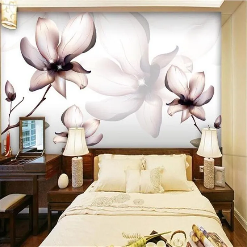 beibehang рисувани стенни тапети HD Абстрактни художествени красиви цветя, геометрични линии фон потребителски копринени фотообои . ' - ' . 1