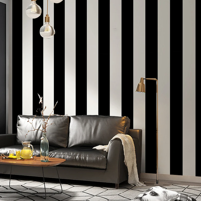 Бели, черни, сиви тапети, модерни тапети с вертикални райета, на фона на телевизор, диван, стенни покрития за всекидневната, стенни картини за спални . ' - ' . 1
