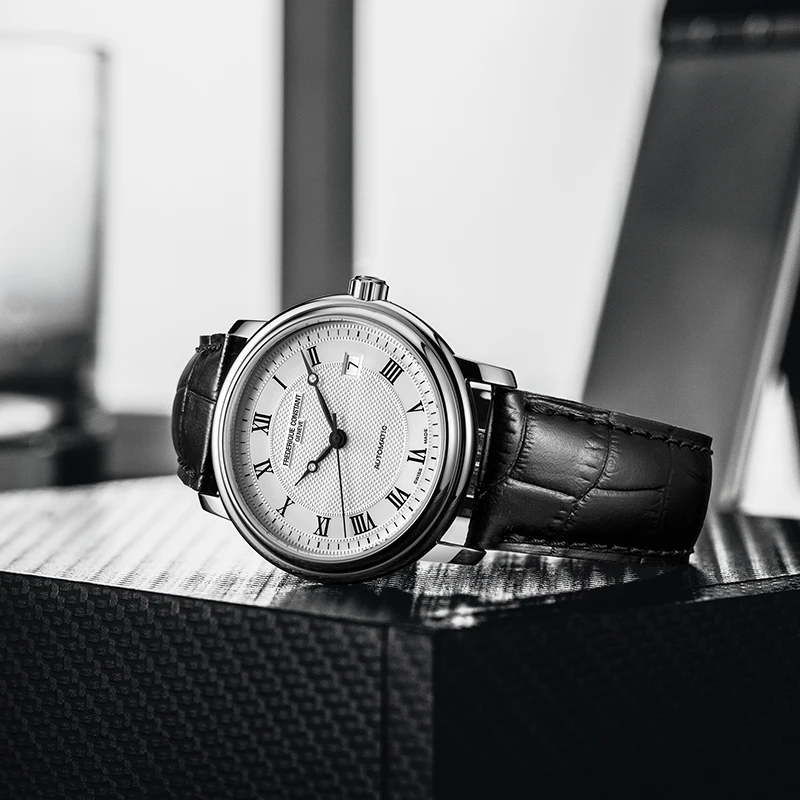 2023 Модни Луксозни прости часовници Frederique Constant за мъже FC-303, ежедневни ръчни часовници с автоматично циферблат дата, кожена каишка премиум-клас . ' - ' . 1