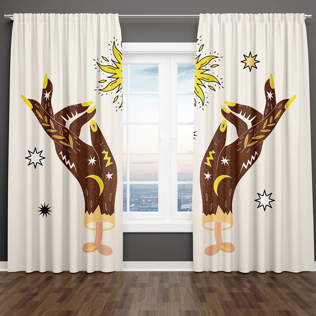Луксозен бохемски кошмарен абстрактен художествен дизайн Leopar Безплатна доставка на 2 бр. затеняющий завеса Winodw за хола спални . ' - ' . 1