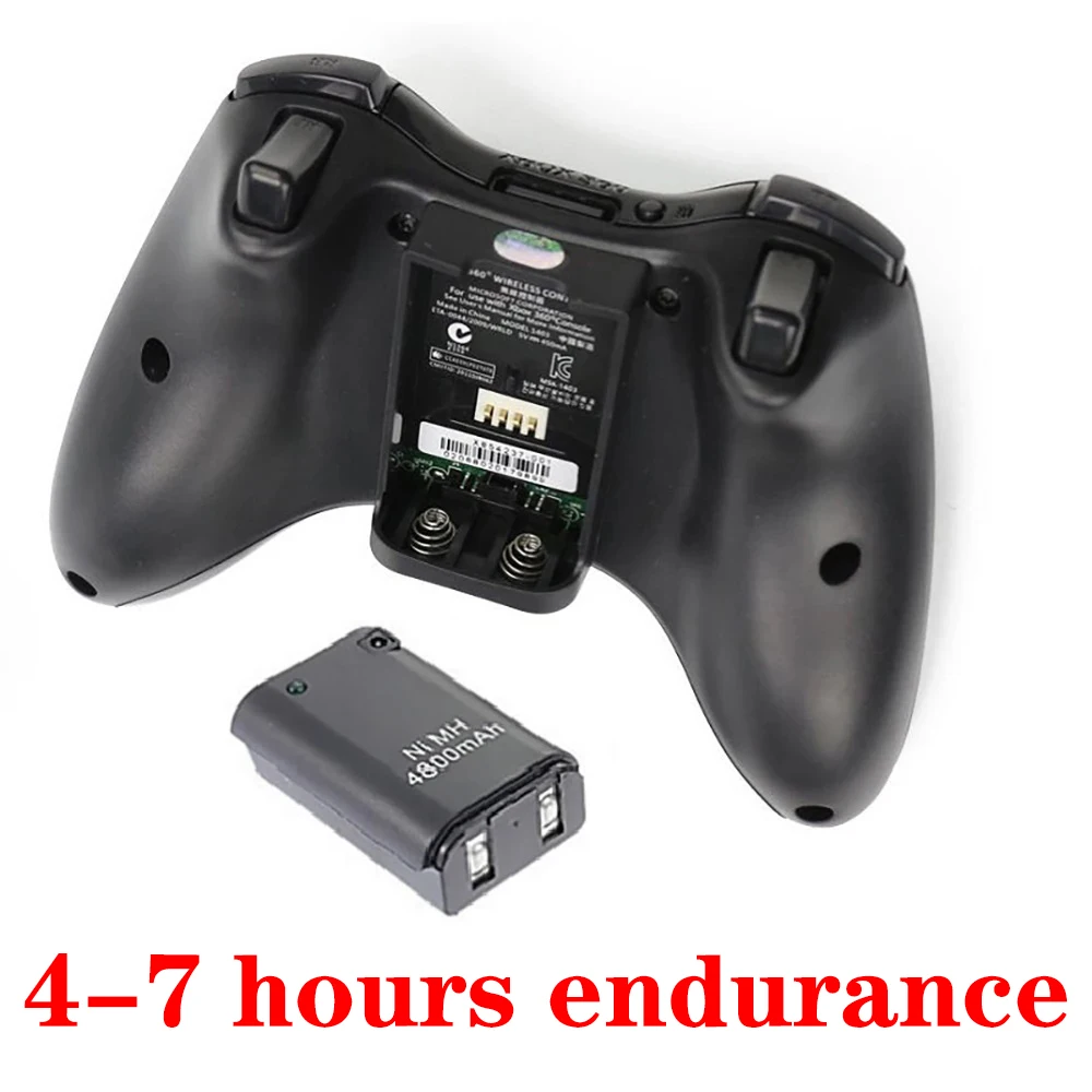 2 бр., акумулаторна батерия с капацитет 4800 mah, черно/бяло за безжичен гейминг контролер за Xbox 360, gamepads с USB кабел за зареждане . ' - ' . 1