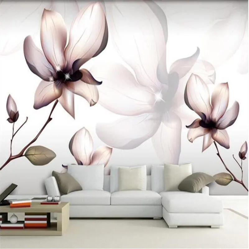 beibehang рисувани стенни тапети HD Абстрактни художествени красиви цветя, геометрични линии фон потребителски копринени фотообои . ' - ' . 2