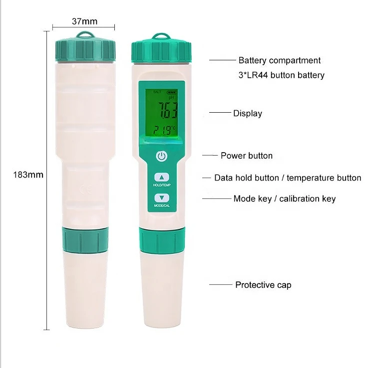 Китайски фабрично тестер за pH на водата дръжка м ORP 7 в 1 tds / ео / солена / orp измерване на температура, тестер . ' - ' . 2