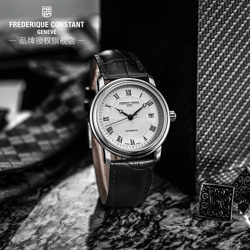2023 Модни Луксозни прости часовници Frederique Constant за мъже FC-303, ежедневни ръчни часовници с автоматично циферблат дата, кожена каишка премиум-клас . ' - ' . 2