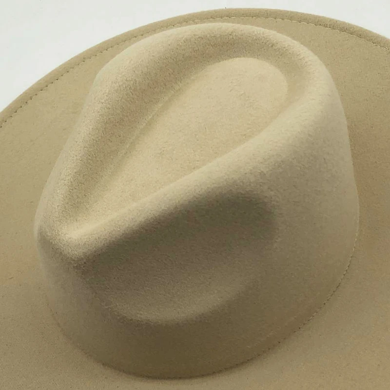 Дамски фетровая шапка с широка периферия, однотонная вълнена фетровая шапка за мъже, есенно-зимна панама, сиво джаз шапка Хазарт . ' - ' . 3