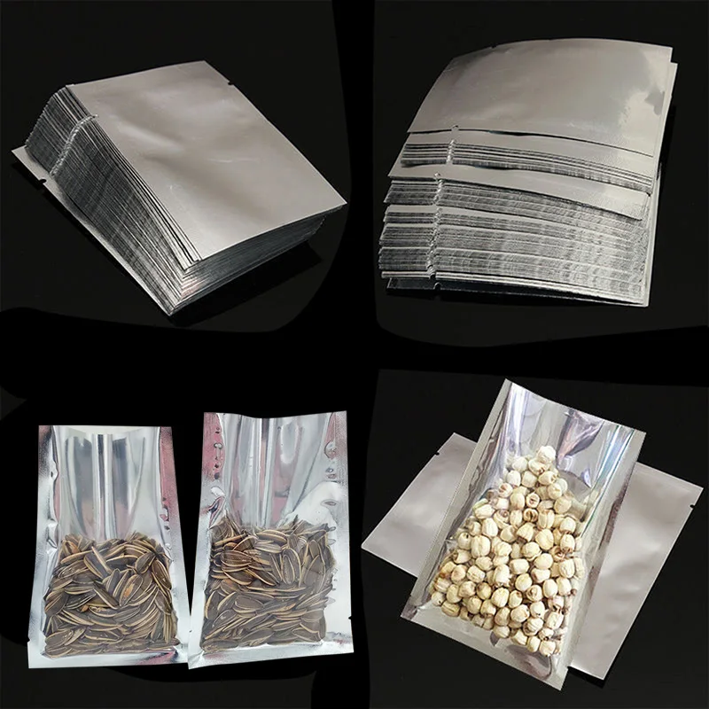 100 бр. Удобни хранителни ядки термосвариваемые пакети за съхранение на Алуминиево фолио теглилки Вакуум Опаковки за хранителни ядки Чанта за съхранение на запечатване . ' - ' . 3