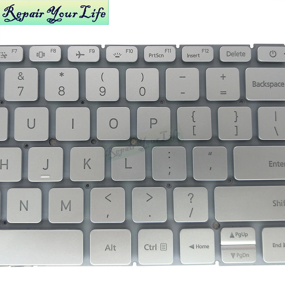 Клавиатура за лаптоп САЩ, Подмяна на Клавиатури за Xiaomi Mi Notebook Air 12,5, Английска Сребриста Осветление 6037B01276019Z.ND6BV.001 . ' - ' . 3