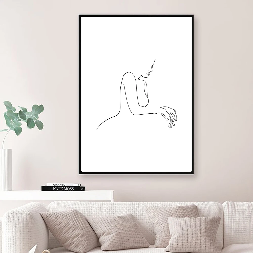 Абстрактен принт Секси жена, плакат с гол момиче, минималистичная картина върху платно, постери за йога, стенни пана в скандинавски стил, интериор за хол . ' - ' . 3