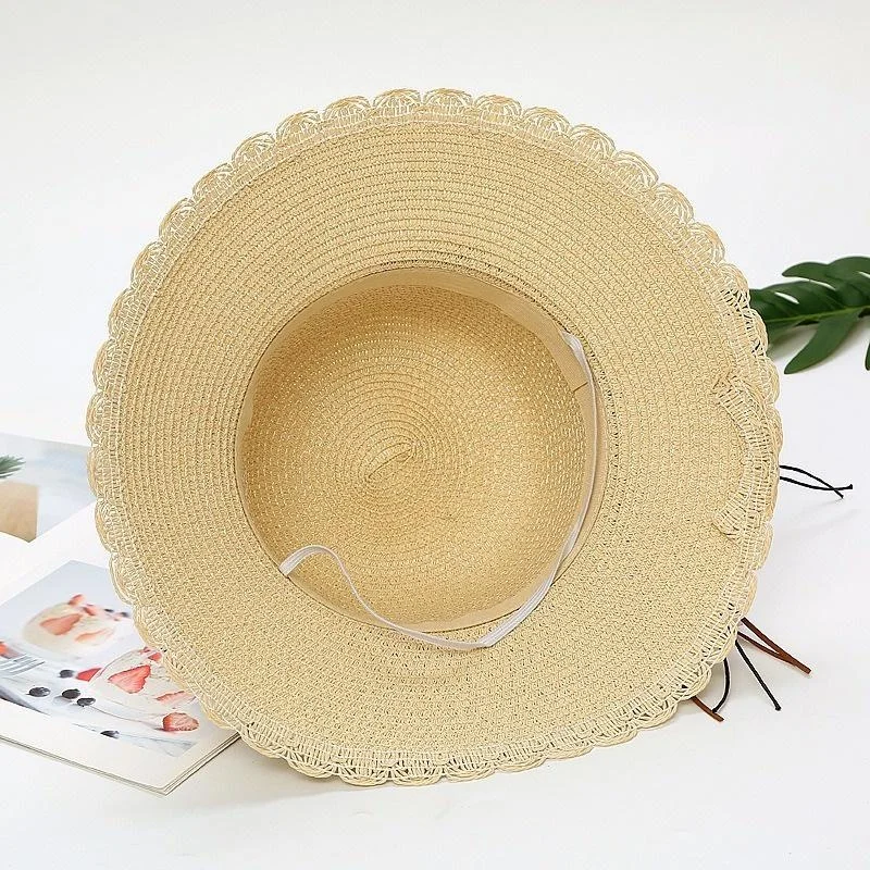 Дамски плетени шапки, Пролетни и летни Слънчеви шапки сламени шапки Малки пресни слънчеви шапки с регулируеми пътни широкополыми плажни шапки . ' - ' . 3
