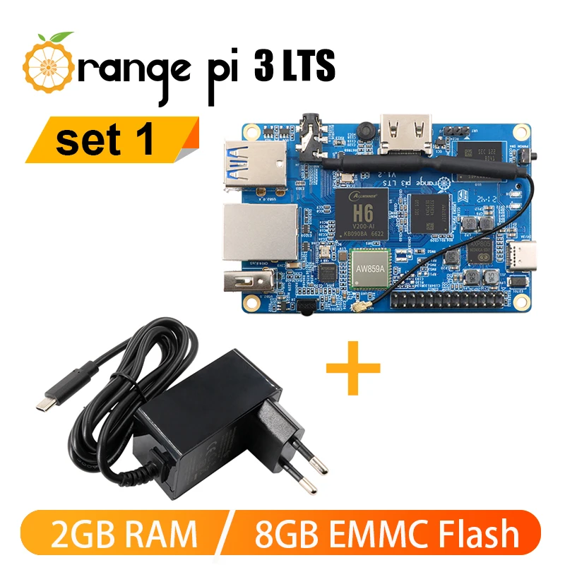 Orange Pi 3 LTS С блок захранване Type-C EU Одноплатный Компютър с отворен код AllWinner H6 2GB, работещ под Android 9.0 Ubuntu, Debian . ' - ' . 4