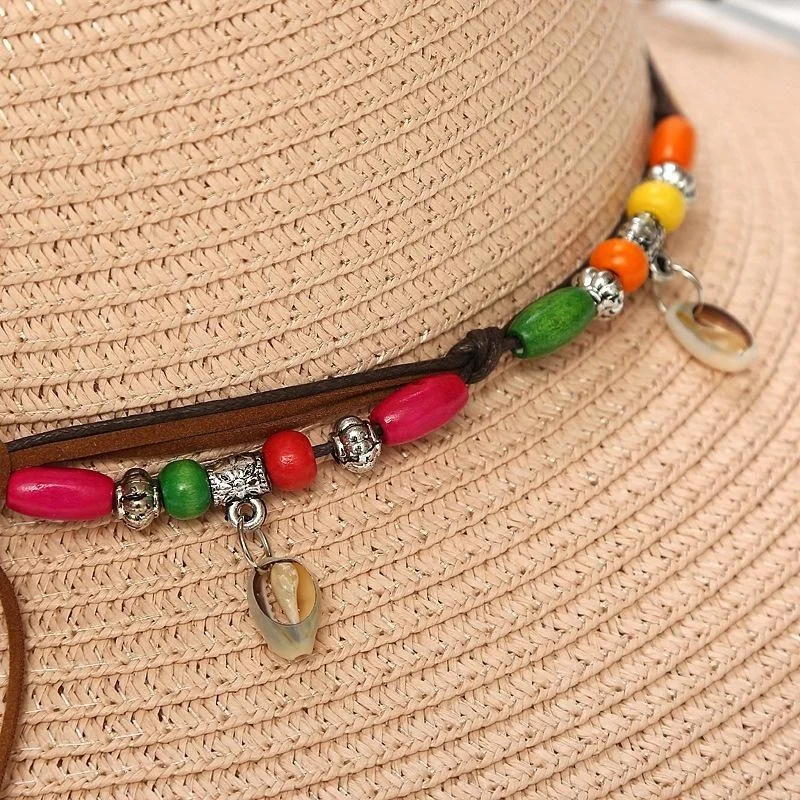 Дамски плетени шапки, Пролетни и летни Слънчеви шапки сламени шапки Малки пресни слънчеви шапки с регулируеми пътни широкополыми плажни шапки . ' - ' . 4