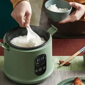 220 В, умна ориз, напълно автоматизирана електрическа готварска печка, двойна котела с незалепващо покритие за приготвяне на дома, приготвяне на овесена каша, супа, тенджера 2л